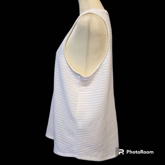 Banana Republic White Crochet Tank Top Sleeveless Keyhole Back Women's Size Larg - Picture 4 of 6
